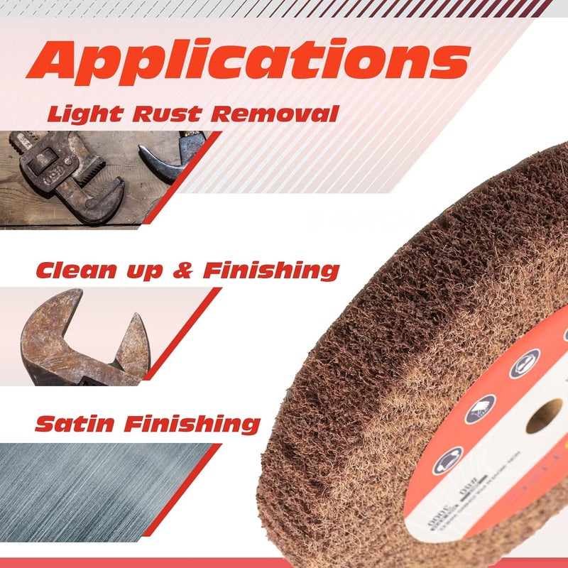 RENOTEC 6 Inch Flap Wheel, Non-Woven Polishing Wheel (Grit80) - Image 4